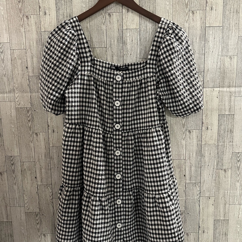 Zara Women's Gingham Mini Dress Size Extra Small